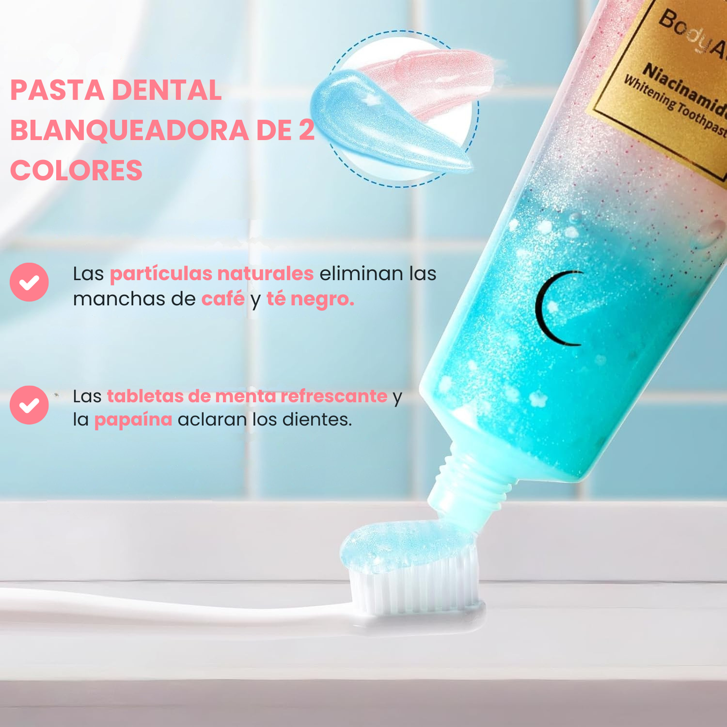 BodyAccel Pasta Blanqueadora Natural – Fórmula Suave con Niacinamida