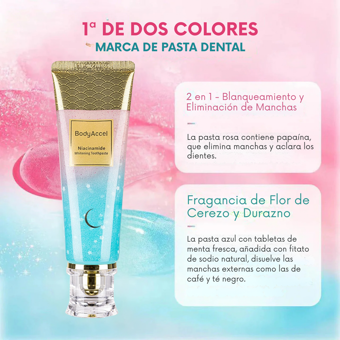 BodyAccel Pasta Blanqueadora Natural – Fórmula Suave con Niacinamida